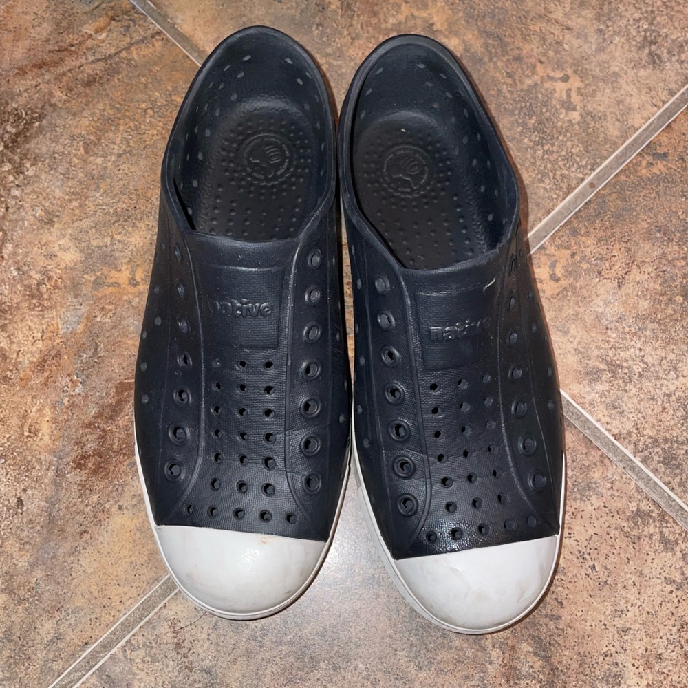 Black and White Natives Slip-On Shoes